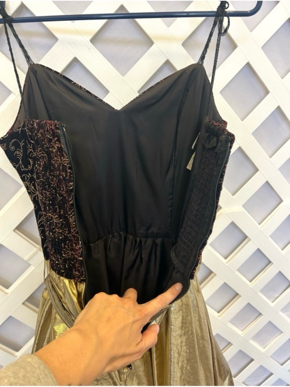 Vintage Betsy & Adam Gold Formal Dress Beaded Corset Metallic Skirt Size 6 - Picture 5 of 10